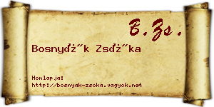 Bosnyák Zsóka névjegykártya